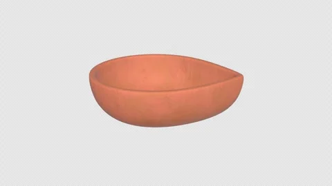 Clay Diya Rotating on a Transparent Background. Seamless Loop. 4K Stock Footage 307549695