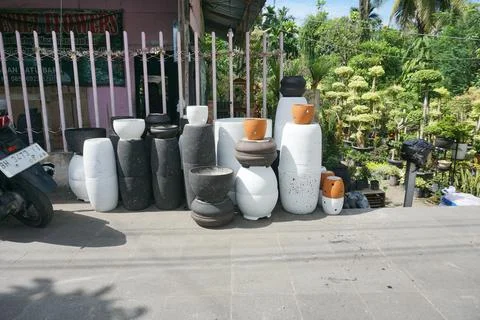 Clay flower pots Stock Photos