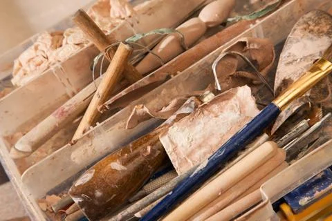 Clay forming tools in kit Stock Photos