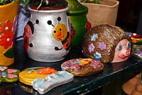 Clay forms painted 5 Stock Photos