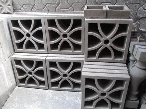 Clay frame designs for wall construction Stock Photos