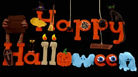 Clay Halloween Text Vídeos de archivo 96413747