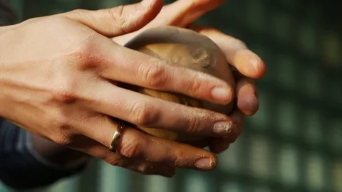 Clay in the hands of the potter Stock Footage 102306050