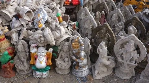 Clay-Idols-Indian-Gods Stock Footage 83123653