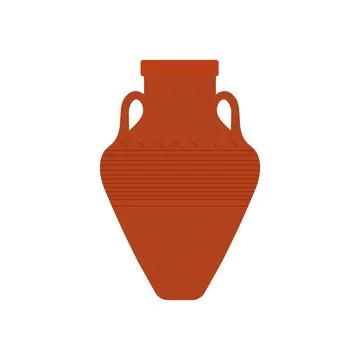 Clay Jar Flat Illustration. Clean Icon Design Element on Isolated White Bac.. 스톡 일러스트