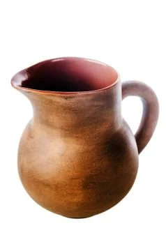 Clay jug, it is isolated Stock Photos