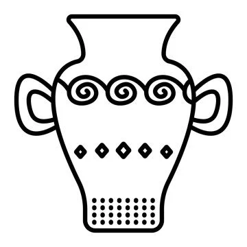 Clay jug with two handles Stock Illustration