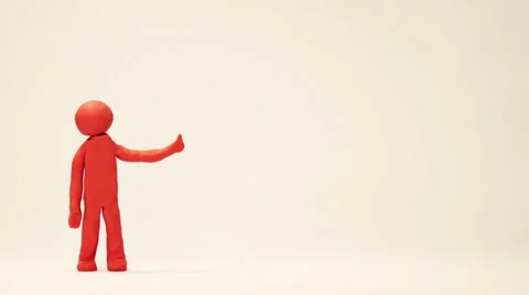 Clay Man Thumbs Up Animation Video stock 22499132