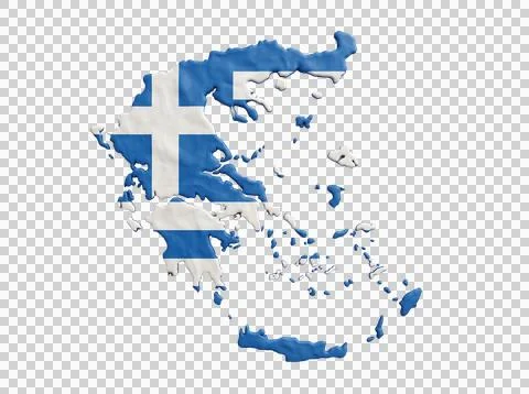 Clay map of Grenada with national flag for tourism material. Stock Photos