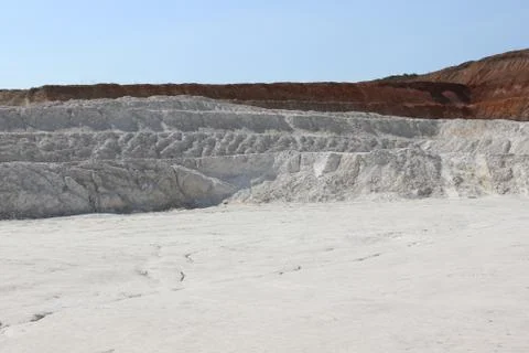 Clay mining. Beautiful background of white clay. Photos