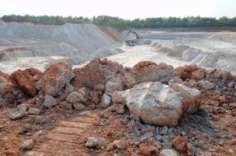 Clay mining Foto stock