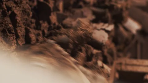 Clay is mixed in a brick factory Stockbeeldmateriaal 163290441