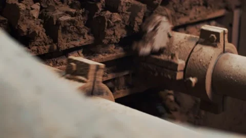Clay is mixed in a brick factory Видео 163290465