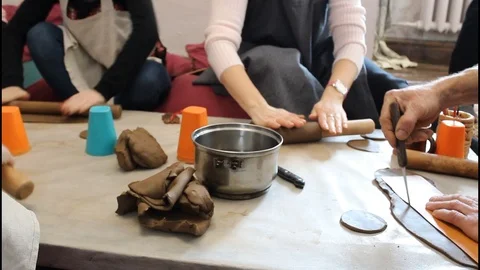 Clay modeling, modeling, entertainment, skill, relaxation, occupation, hobby, ha Stock Footage 103428146