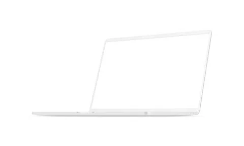 Clay Modern Laptop Computer Mockup with Blank Screen Isolated Stock Illustration
