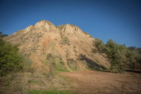 Clay mountain in the wild. Stock Photos