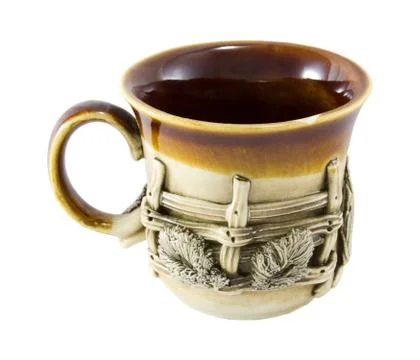 Clay mug isolated Stock Photos