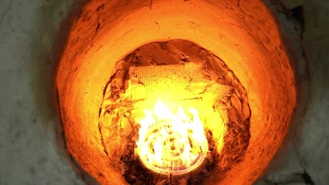 Clay Oven Fire Interaction Video stock 318303565