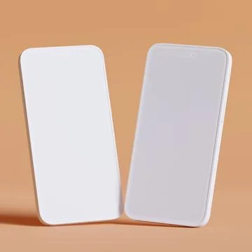 Clay phone 3D rendering illutration for mockup collection (10) Stock Illustration