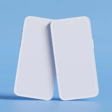 Clay phone 3D rendering illutration for mockup collection (9) Stock Illustration