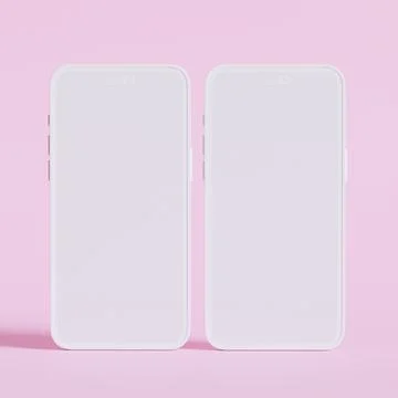 Clay phone 3D rendering illutration for mockup collection (6) Illustrazione stock