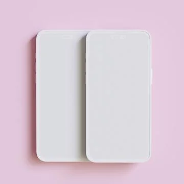 Clay phone 3D rendering illutration for mockup collection (14) Stock Illustration