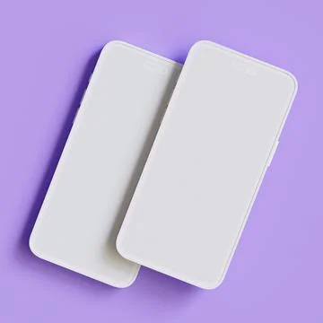 Clay phone 3D rendering illutration for mockup collection (15) Stock Illustration