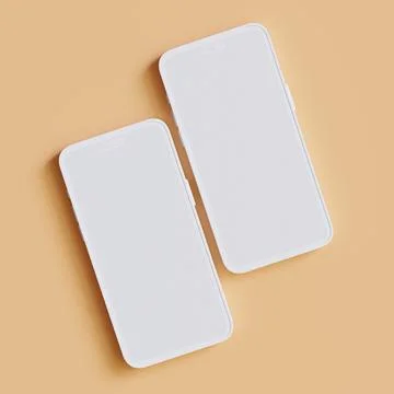 Clay phone 3D rendering illutration for mockup collection (18) 스톡 일러스트