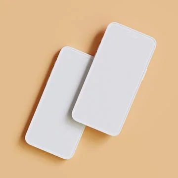 Clay phone 3D rendering illutration for mockup collection (20) Illustrazione stock