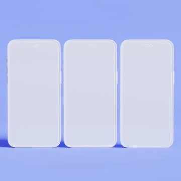 Clay phone 3D rendering illutration for mockup collection (21) Stock Illustration