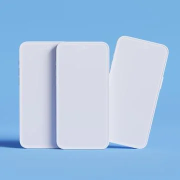 Clay phone 3D rendering illutration for mockup collection (23) Illustrazione stock