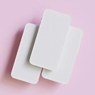 Clay phone 3D rendering illutration for mockup collection (27) Stock-Illustration