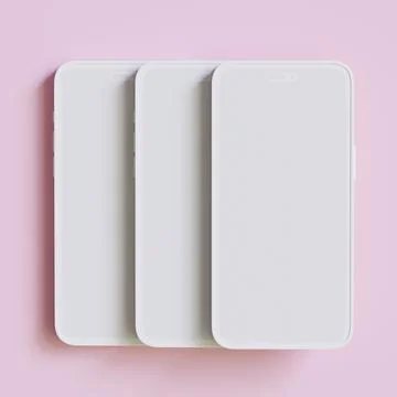 Clay phone 3D rendering illutration for mockup collection (26) Illustrazione stock