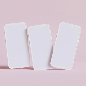 Clay phone 3D rendering illutration for mockup collection (25) Illustrazione stock