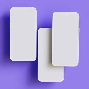 Clay phone 3D rendering illutration for mockup collection (30) Illustrazione stock