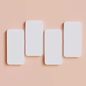 Clay phone 3D rendering illutration for mockup collection (33) Stock Illustration