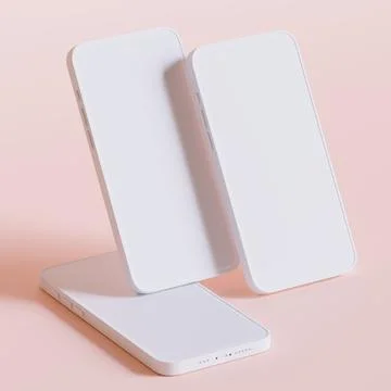Clay phone 3D rendering illutration for mockup collection (37) Illustrazione stock