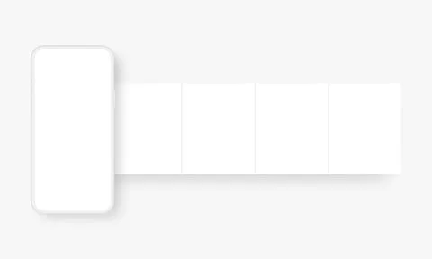 Clay Phone With Blank Carousel Posts. Concept for Your Designs on Social Network Stock Illustration