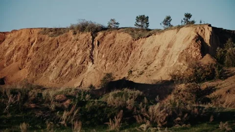  clay pit against the sky Stock Footage 139396655