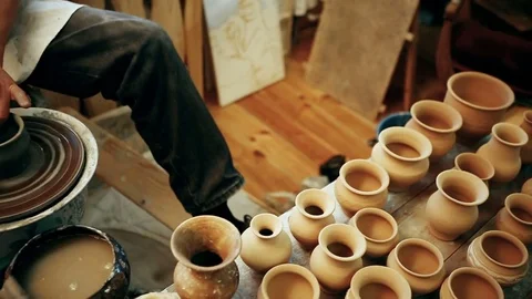 A clay pot Stock Footage 72414989