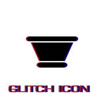 Clay pot icon flat Stock Illustration