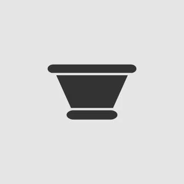 Clay pot icon flat Stock Illustration