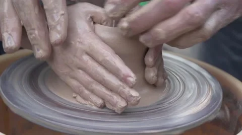 Clay pot on a potter's wheel Stock Footage 47242995
