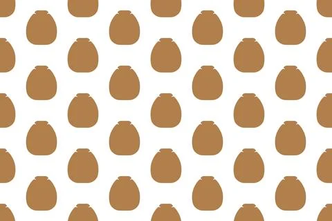 Clay pot seamless pattern design Stock Illustration