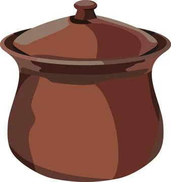 Clay Pot Utensil Vector Stock Illustration