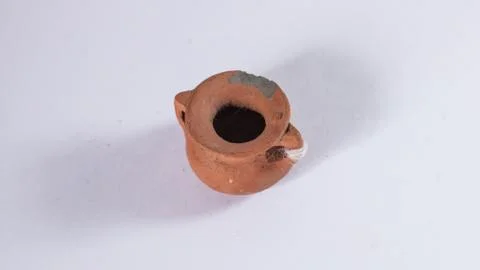 Clay pot on white background 스톡 사진