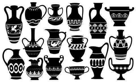 Clay Pots Collection Stock Illustration