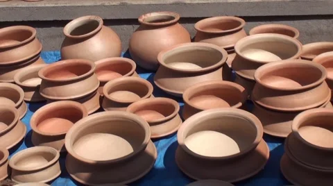 Clay pots exhibits Stock Footage 40741255