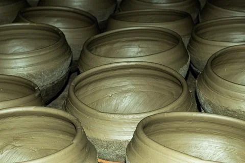 Clay pots have been part of Indian culture for a very long time Stock Photos