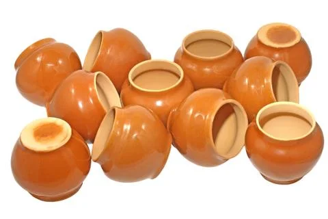 Clay pots.isolated. Stock Photos